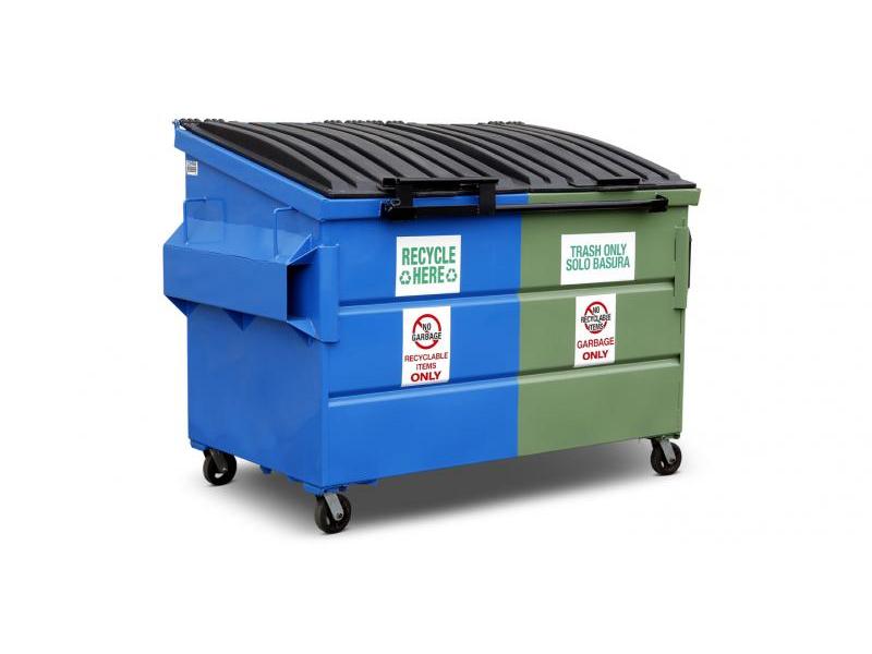 confab front load dumpster split container for sale through wastequip