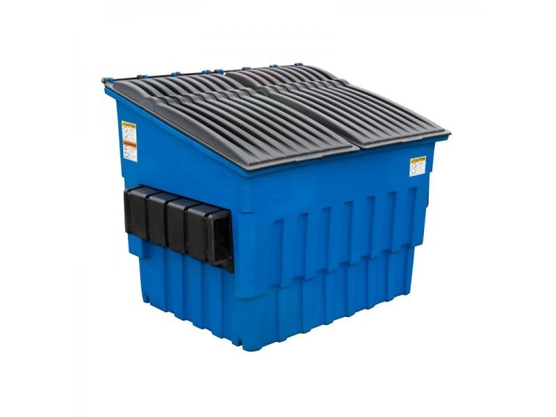 toter 4 yard plastic front load dumpster for sale through wastequip