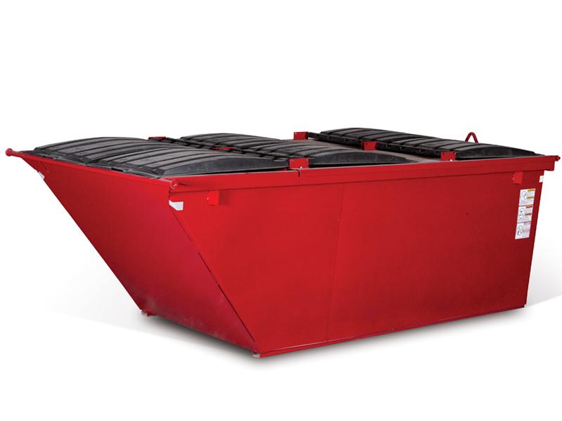 wastequip rear load dumpster with slope lid